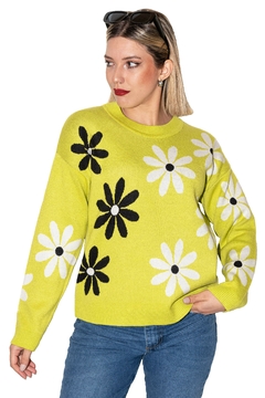 SWEATER DAISY LIME