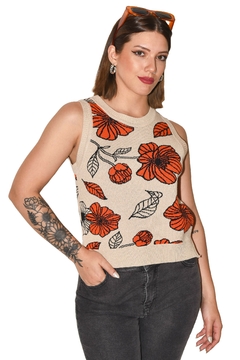 MUSCULOSA FLORA ORANGE - comprar online