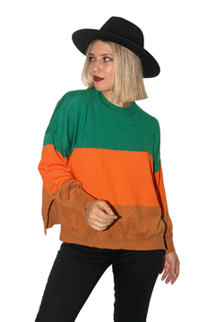 SWEATER MULTI GREEN-ORANGE - comprar online