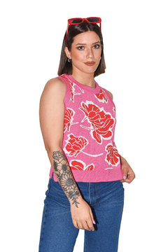 MUSCULOSA FLORA PINK - comprar online