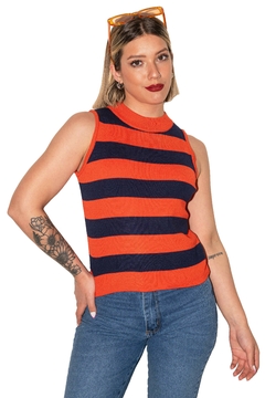 MUSCULOSA NAVY ORANGE