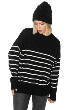 SWEATER RAYAS NEGRO - comprar online