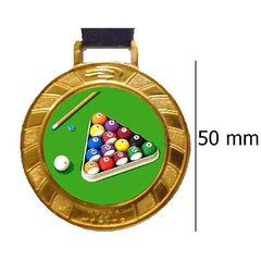Medalha de Bilhar / Sinuca Adesivada - Ouro - Solutos - Jogos, Esportes e Lazer