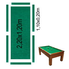 Pano Verde Completo para Mesa de Bilhar de Até 2,30x1,30 para Pedra e Tabelas