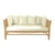 Sofá Plaza madeira teca com almofadas em tecido claro - 20629 - comprar online