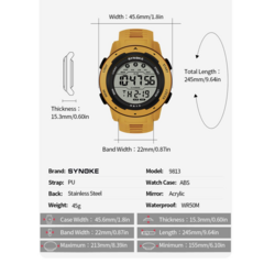 Relógio Digital Synoke 9813 Cronômetro, Despertador Resistente à Água - comprar online