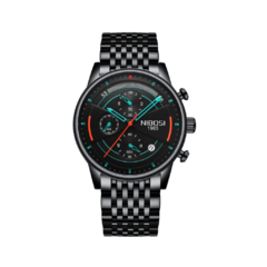 Relógio Luxo Nibosi Cronógrafo Aço Inoxidável Blindado 2389 - comprar online