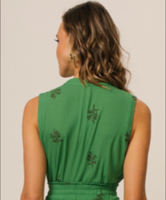 Blusa Crepe Bordado Viscose Verde - Boutique Santa Rosa