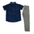 Conjunto camisa social azul letrinhas e calça cinza DKNY - 4 anos - comprar online
