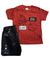 Conjunto Camiseta Bordada Splash! e Bermuda Sarja Pulla Bulla - 06 a 09 meses - comprar online