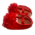 Sapatinho de Cetim Vermelho com flor de organza - 09 a 12 meses - comprar online