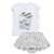 Conjunto Camisa Manga Curta e Short Saia TROPICAL BLUE - Hug Baby - 12 meses