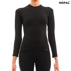 CAMISETA TERMICA MUJER NEGRO. NOPAL