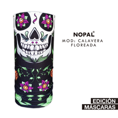 CUELLO MULTIUSO CALAVERA FLOREADA. NOPAL.