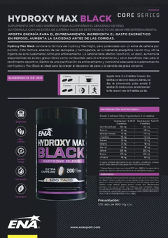 Hydroxy Max Black X120 Tabs - Quemador Con Cafeína - comprar online