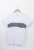 Camiseta branca faixa cinza - loja online
