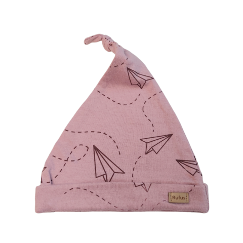 Gorrito Nudo Avión Rosa