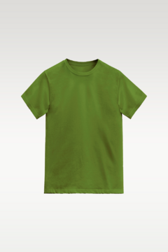 CAMISETA VERDE MUSGO 100% ALGODÃO FIO 30.1 PENTEADO