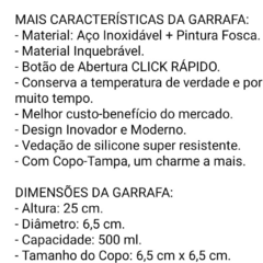 Kit Garrafa Térmica Inox 500Ml Com 3 Canecas - Fischer Magazine | Do Moderno ao Tradicional Para Você