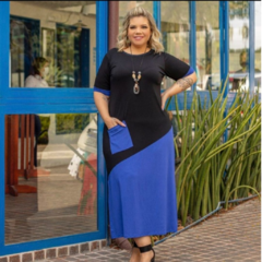 vestido-longo-bicolor-malha-plus-size-preto-azul-royal