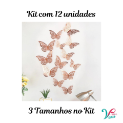 Borboletas Metalizadas para Decoração - Kit com 12 da Mesma cor - 3 Tamanhos no kit na internet