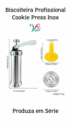 Biscoiteira Profissional Cookie Press Inox - Vivendo de Confeitaria By Vanir Petter