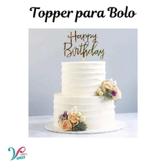 Topper para Bolo - Happy Birthday - Kit com 5 Variados