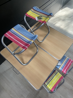 Mesa de aluminio plegable con sillas - comprar online