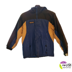 Campera COLUMBIA con capucha color azul/gris talle 10/12