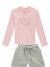 Conjunto Heart de Blusa em Canelado com Shorts Infanti.