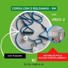 CORDA COM 2 ROLDANAS - 5MT (SISTEMA DE POLIA EM NAYLON COM ROLAMENTO) na internet