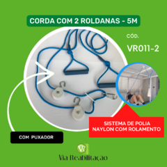 CORDA COM 2 ROLDANAS - 5MT (SISTEMA DE POLIA EM NAYLON COM ROLAMENTO) na internet