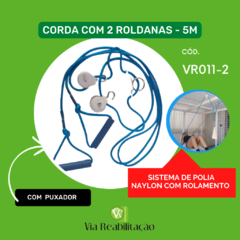 Imagem do CORDA COM 2 ROLDANAS - 5MT (SISTEMA DE POLIA EM NAYLON COM ROLAMENTO)