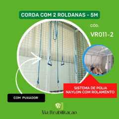 CORDA COM 2 ROLDANAS - 5MT (SISTEMA DE POLIA EM NAYLON COM ROLAMENTO) - comprar online
