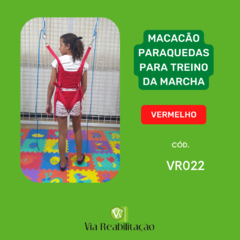 MACACÃO PARAQUEDAS PARA TREINO DA MARCHA - VERMELHO - Via Reabilitação |Equipamentos e acessórios para ortopedia, fisioterapia , therasuit , pediasuit , treini .