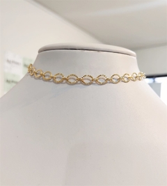 Choker de Elos Finos e Médios Diamantados Banhado a Ouro - comprar online