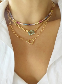 Choker Riviera Colorida Indie Banhada a Ouro - loja online