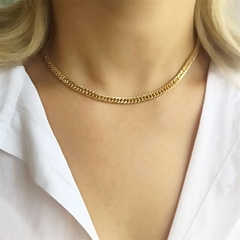 Choker Groumet Duplo 5mm Banhado a Ouro - comprar online