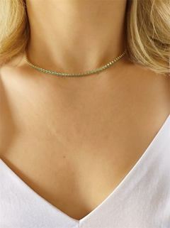 Choker Riviera Verde Água Fecho Relógio - comprar online