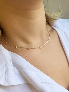 Choker Mini Pontos de Luz Banhada a Ouro na internet