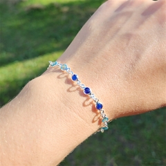 Pulseira Cristais Azuis Prata 925 - comprar online