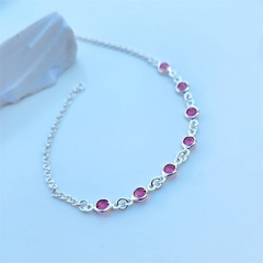 Pulseira Cristais Rosa Prata 925 - comprar online