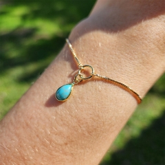 Pulseira Gotinha Azul Banhada a Ouro - comprar online