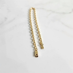 Pulseira Elo Cadeado 1mm Banhado a Ouro - comprar online