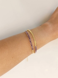 Pulseira Riviera Cirre Lavanda Banhada a Ouro - comprar online