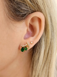 Brinco Ear Cuff Gotas Degrade Esplendor Banhado