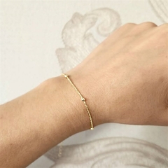 Pulseira Bolinha 2mm Delicada Banhada a Ouro - comprar online