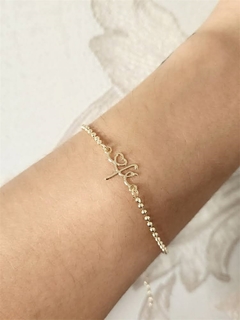 Pulseira Bolinhas Fé Banhado a Ouro - comprar online