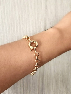 Pulseira Elo Português 3mm Fecho Bóia Banhada a Ouro - comprar online