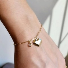 Pulseira Coração Dalila Banhada a Ouro - comprar online